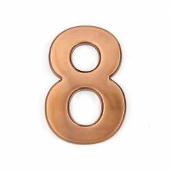 Barton 4 in. House Door Number 8 ABS Plated Self Adhesive Bronze Address Plaque Sticker