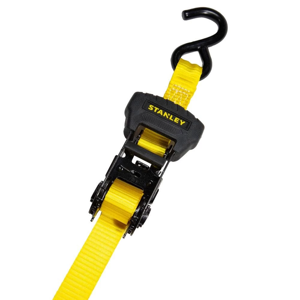 Stanley 1 in. x 14 ft. Ratchet Straps 3000 lbs. Break Strength (4-Pack) - Image 4