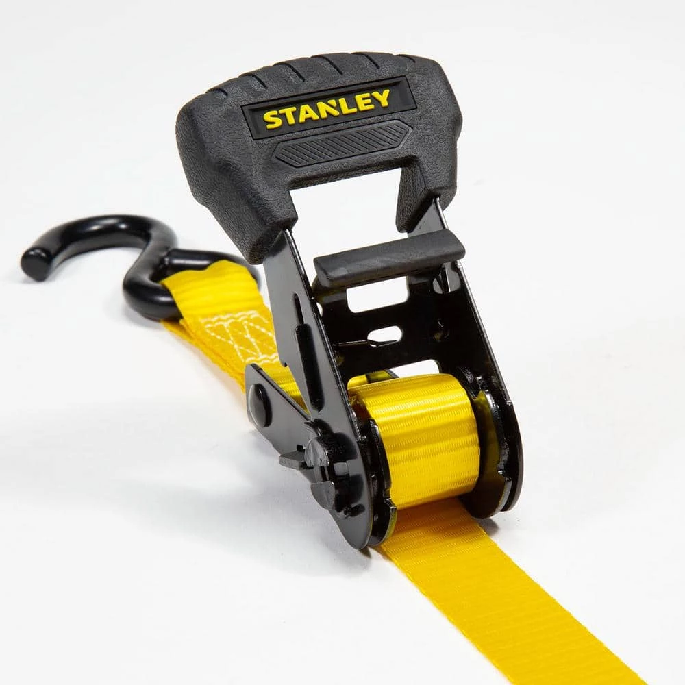 Stanley 1 in. x 14 ft. Ratchet Straps 3000 lbs. Break Strength (4-Pack) - Image 3
