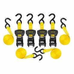 Stanley 1 in. x 14 ft. Ratchet Straps 3000 lbs. Break Strength (4-Pack)