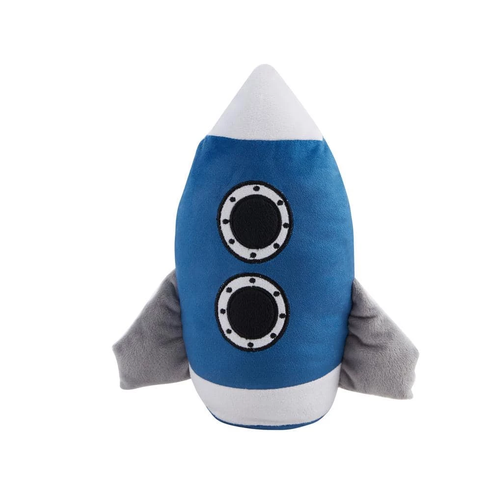 Kute Kids Morgan Home Blue Rocket 6 in. x 9 in. Door Stopper