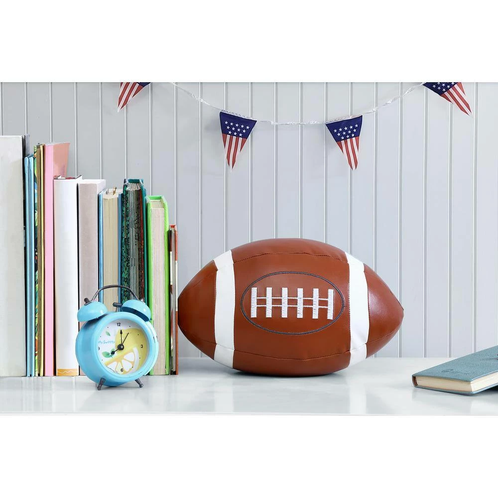 Kute Kids Morgan Home 8 in. x 11 in. Brown Football Door Stopper - Image 3