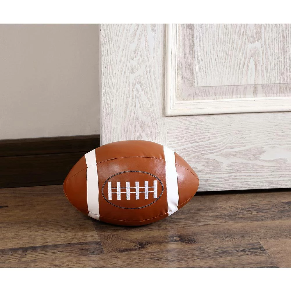 Kute Kids Morgan Home 8 in. x 11 in. Brown Football Door Stopper - Image 2