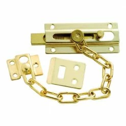 First Watch Security Polished Brass Chain and Bolt Door Guard