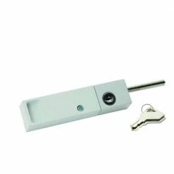 First Watch Security White Keyed Patio Door Lock with Rotating Bolt