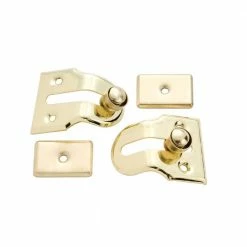 First Watch Security Polished Brass Window Vent Lock (2-Pack)