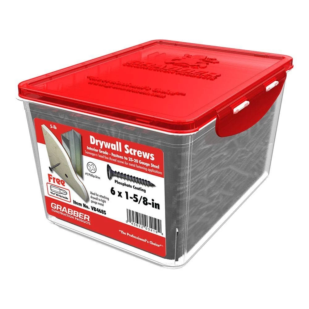 Grabber #6 1-5/8 in. Philips Bugle-Head Drywall Screws (5 lb.-Pack) - Image 2