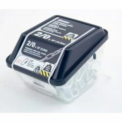 KingChain 15 ft. Zinc Plated Straight Link Coil Chain Also Includes 1/4 in. Quick Link - Grab N Go Plastic Tub