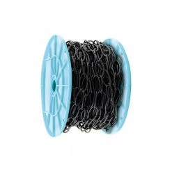 KingChain 50 ft. Black Open Oval Decorative Chain Reeled