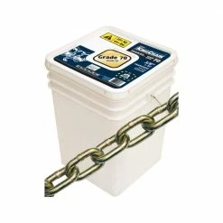 KingChain 3/8 in. x 45 ft. Grade 70 Transport Chain Yellow Chromate Plastic Bucket