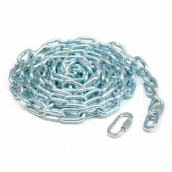 KingChain 1/4 in. x 10 ft. Zinc Plated Grade 30 Proof Coil Chain with 5/16 in. Quick Link Grab N Go Plastic Tub