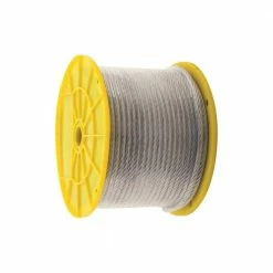 KingChain 3/32 in. x 1/8 in. x 250 ft. Vinyl-Coated Galvanized Aircraft Cable, 7x7 Construction - 184 lbs Safe Work Load - Reeled