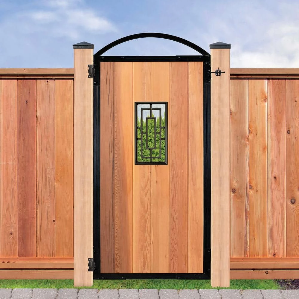 NUVO IRON 17-1/4 in. x 8-5/8 in. Rectangular Black Cast Aluminum Insert for Wooden Gate - Image 3