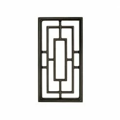 NUVO IRON 17-1/4 in. x 8-5/8 in. Rectangular Black Cast Aluminum Insert for Wooden Gate