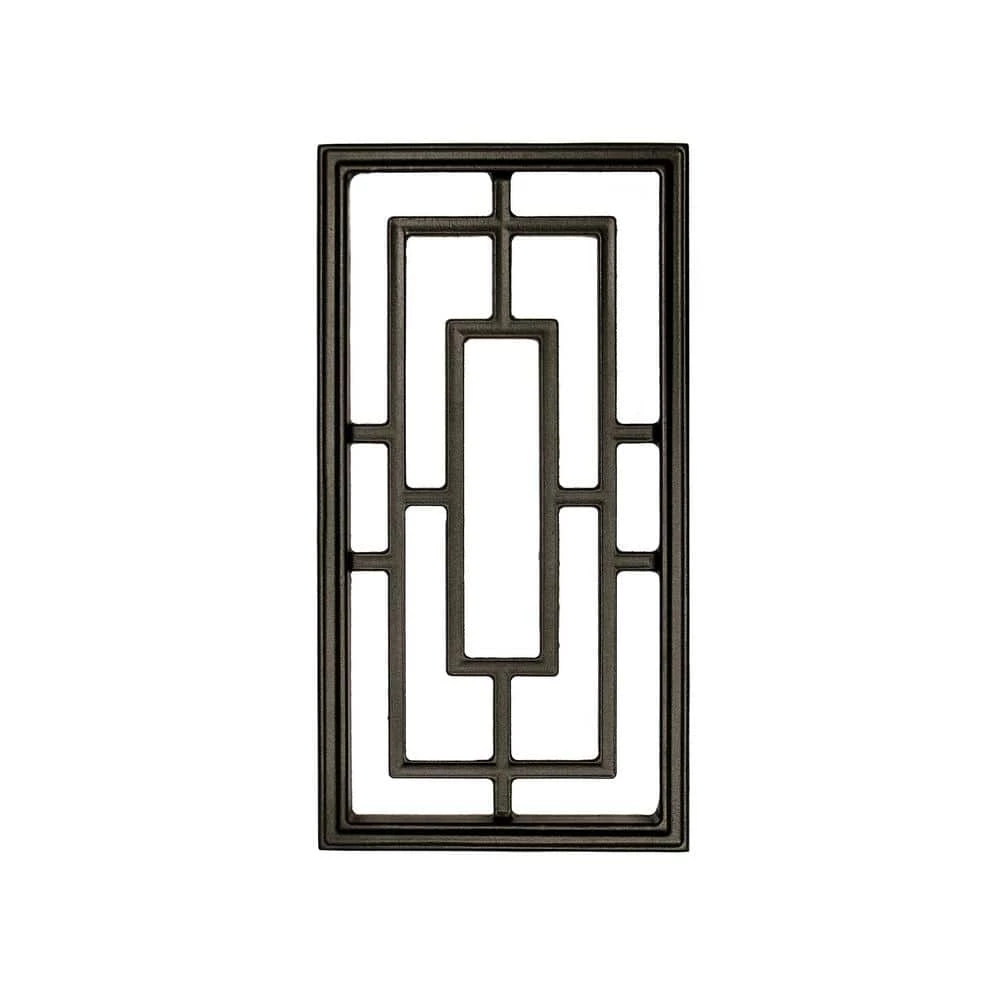 NUVO IRON 17-1/4 in. x 8-5/8 in. Rectangular Black Cast Aluminum Insert for Wooden Gate