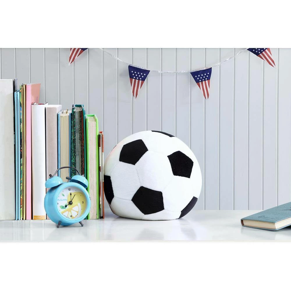 Kute Kids Morgan Home 8 in. x 8 in. Black and White Soccer Door Stopper - Image 3