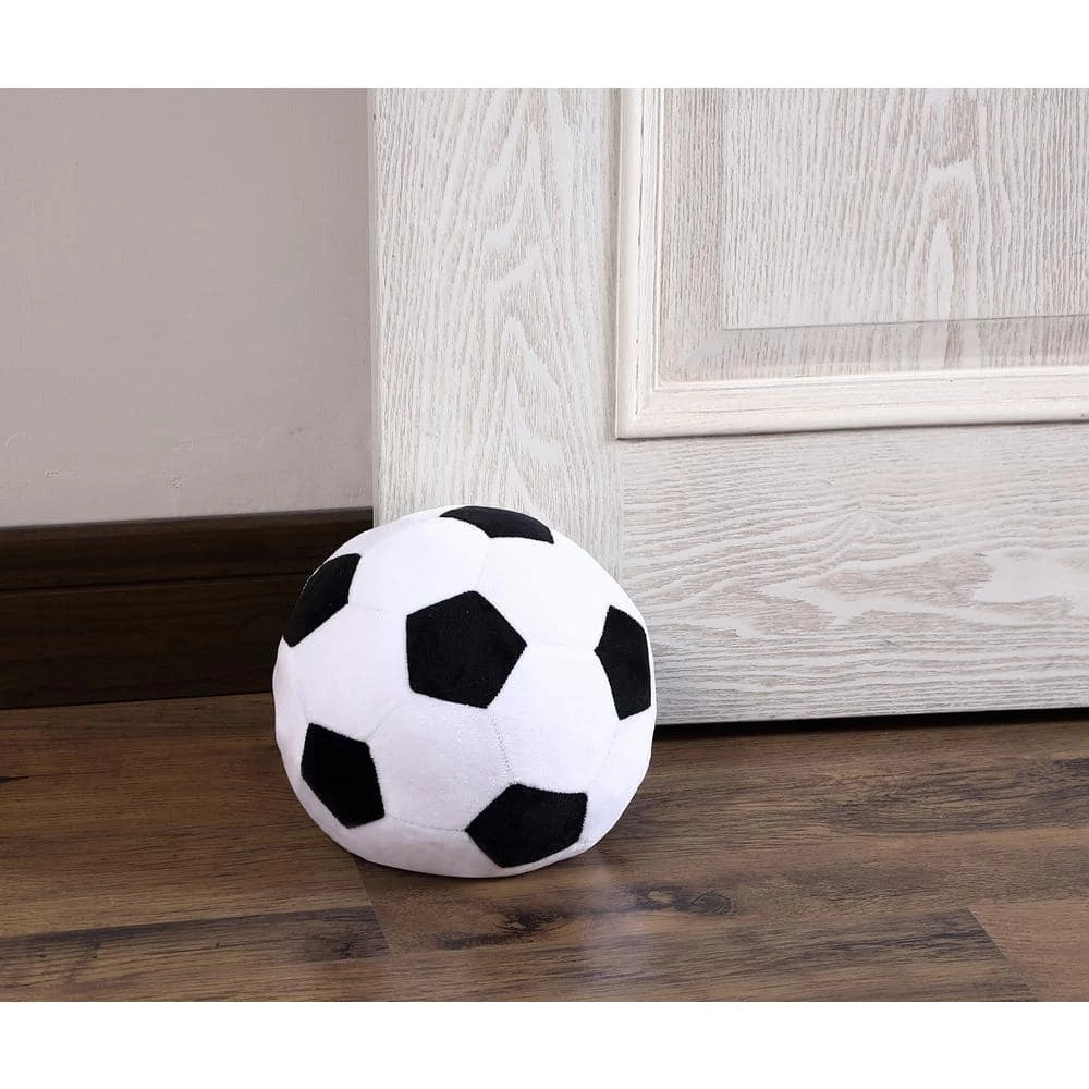 Kute Kids Morgan Home 8 in. x 8 in. Black and White Soccer Door Stopper - Image 2