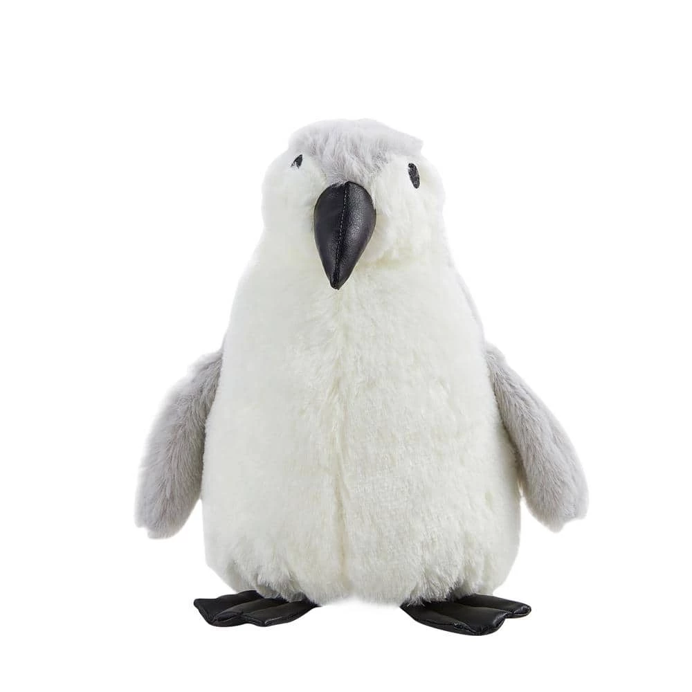 Kute Kids Morgan Home White Penguin 5 in. x 5 in. Door Stopper