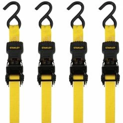 Stanley 1 in. x 12 ft. / 1500 lbs. Break Strength Ratchet Straps (4 Pack)