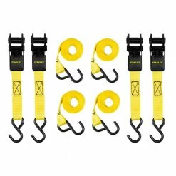 Stanley 1 in. x 10 ft./ 900 lbs. Break Strength Ratchet Straps (4-Pack)